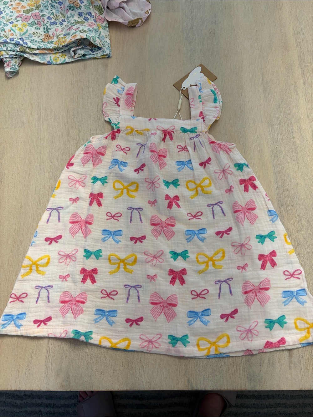 NWT Angel dear size 3T Girls White Bow Print Sundress